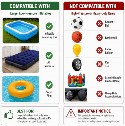 Electric Air Pump,Portable Quick-Fill Air Pump, Air Mattress Pump with 3 Nozzles for Inflatable Boat, Air Mattress Beds,Swimming Ring.Compatible with Home and car Adapter by Inscool