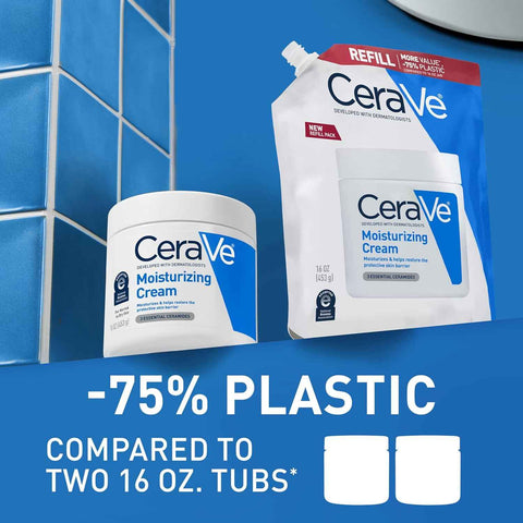 CeraVe Moisturizing Cream, Face & Body Moisturizer, Dry Skin, 16oz Refill