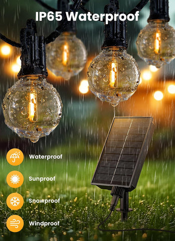 Brightown 38FT 16LED Solar String Lights Outdoor with Remote & USB Port