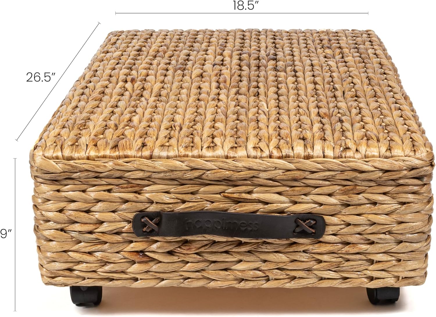 happimess Chett Underbed Storage Bin Wheels 26", Natural