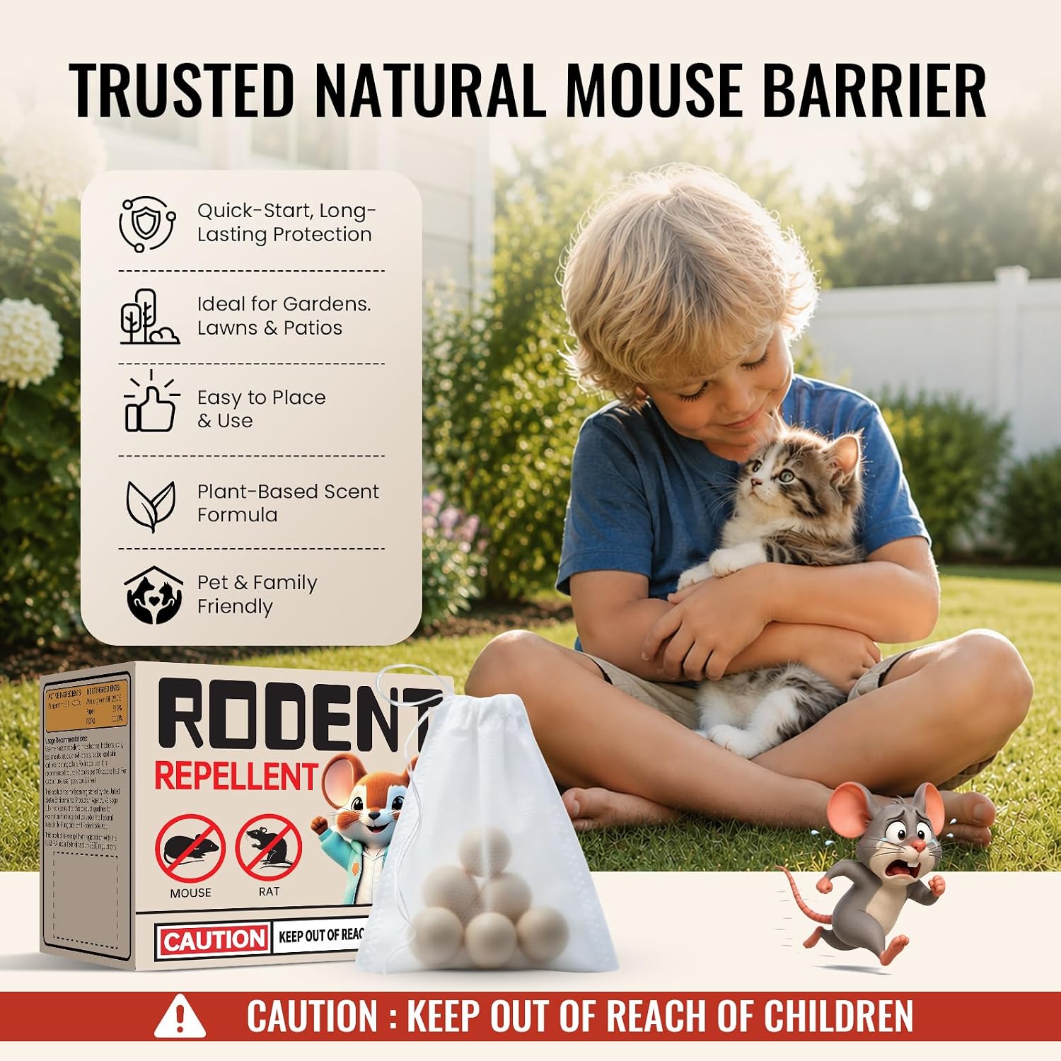 Rodent Repellent 28 Balls, Natural Mouse Repellent for Indoor and Outdoor