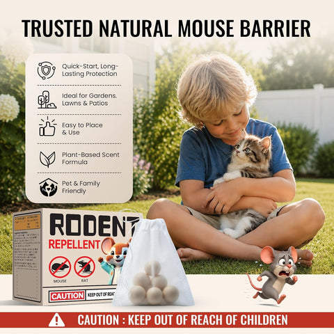 Rodent Repellent 28 Balls, Natural Mouse Repellent for Indoor and Outdoor