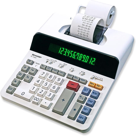 Sharp 12-Digit Thermal Printing Calculator, Off-White (ELT3301)