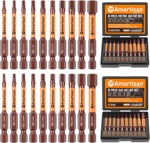 Amartisan 20-Piece Allen Wrench Drill Bit Set