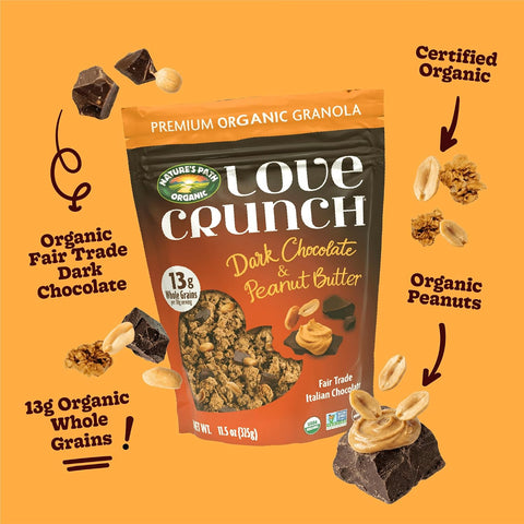 Love Crunch Dark Chocolate & Peanut Butter Granola, 11.5 oz (Pack of 6)