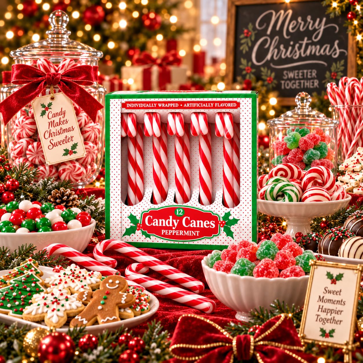 Candy Cane Peppermint Classic Red & White Individually Wrapped 144 Count