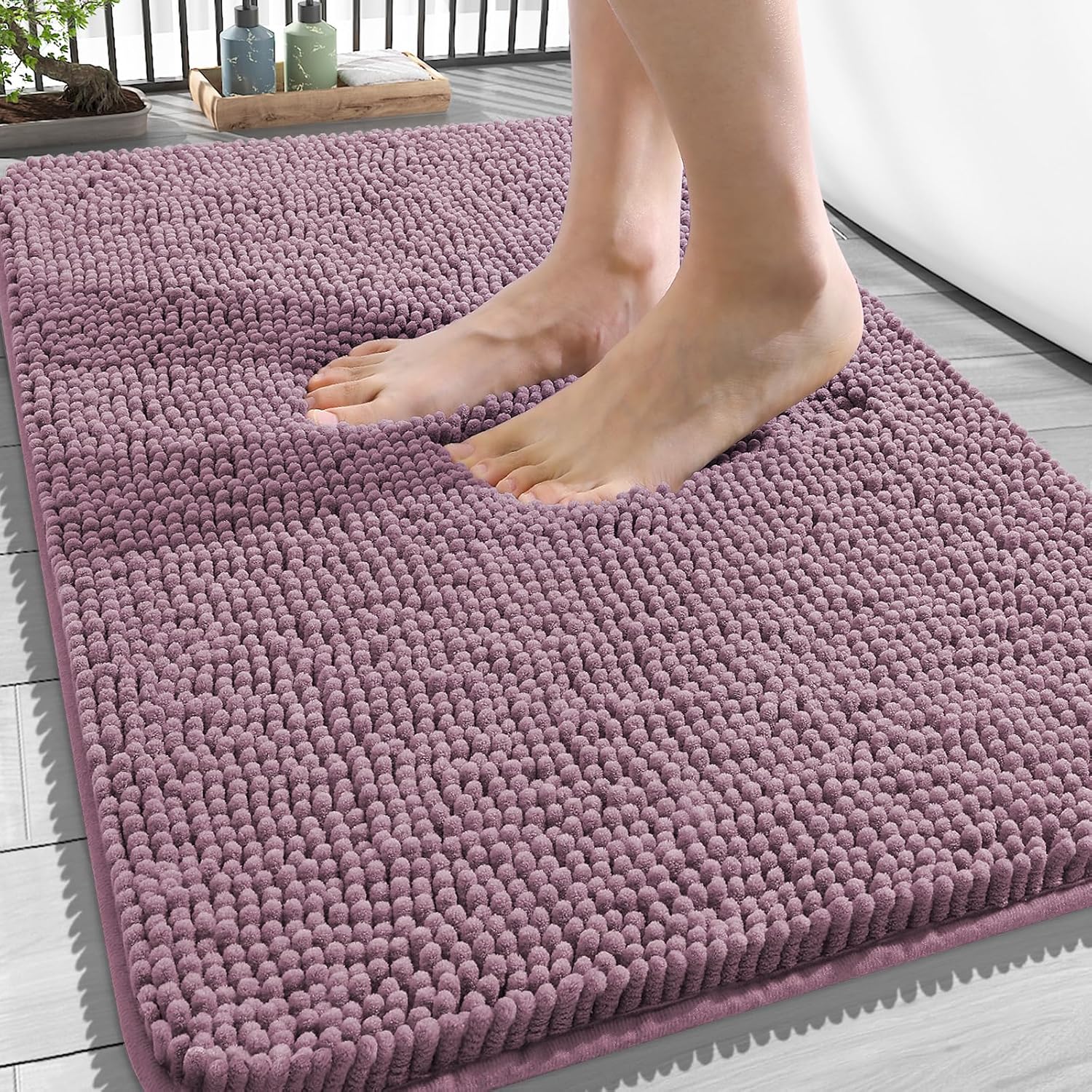 OLANLY Bathroom Rugs 34x21, Extra Soft Absorbent Chenille Bath Rugs