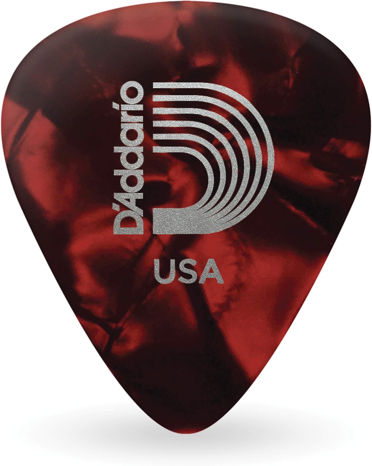 D'Addario Celluloid Guitar Picks - Guitar Accessories - Guitar Picks for Acoustic Guitar, Electric Guitar, Bass Guitar - Natural Feel, Warm Tone - Red, Extra Heavy 1.25mm Heavy, 25-pack