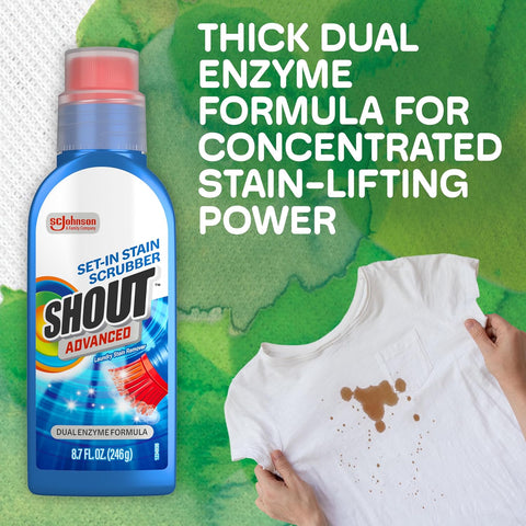 Shout Advanced Set-In Stain Scrubber Laundry Stain Remover, 8.7oz, (1-Pack)