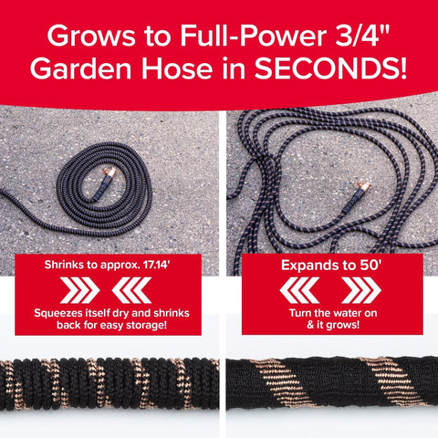 Pocket Hose 50 FT Copper Bullet Hose, 10-Pattern, 650psi