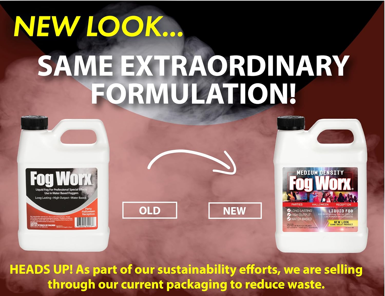 FogWorx Fog Juice - 1 Quart of Premium Odorless Fog Fluid (32 oz) - Medium Density, High Output, Long Lasting Fog Machine Fluid for 400 Watt to 1500 Watt Machines