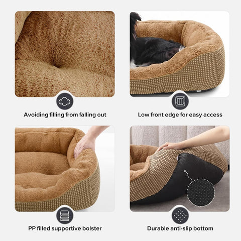 INVENHO Small Dog Bed for Small Dogs, Orthopedic Warming Soft Calming Sleeping Durable with Anti-Slip Bottom