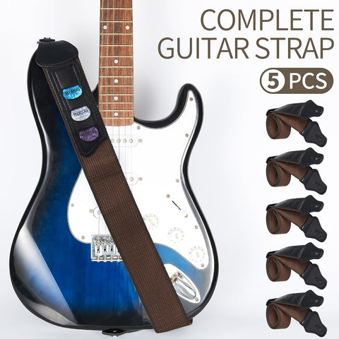 WOGOD Guitar Strap -5 Pack Acoustic Electric Bass Guitar Straps
