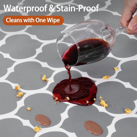 opstellen Fitted Round Tablecloth Weather Proof Table Cloth Heavy Duty Polyester Indoor Outdoor Circle Cover for 36-44" Tables Outside Parties Gear Gifts Spring Summer Fall Picnic Garden Necessities