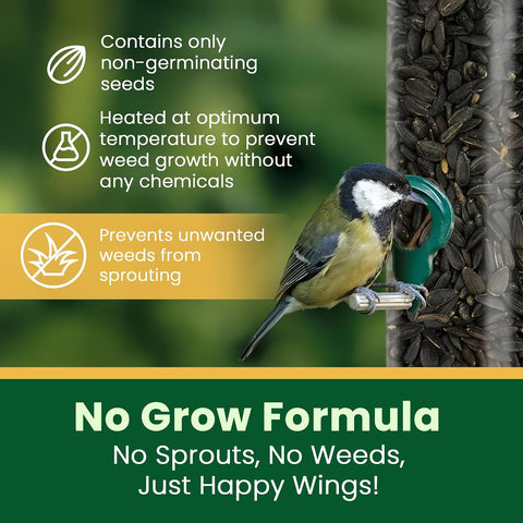 Happy Wings 5 LB Black Oil Sunflower Seeds Bird Food, No Waste Bird Seed