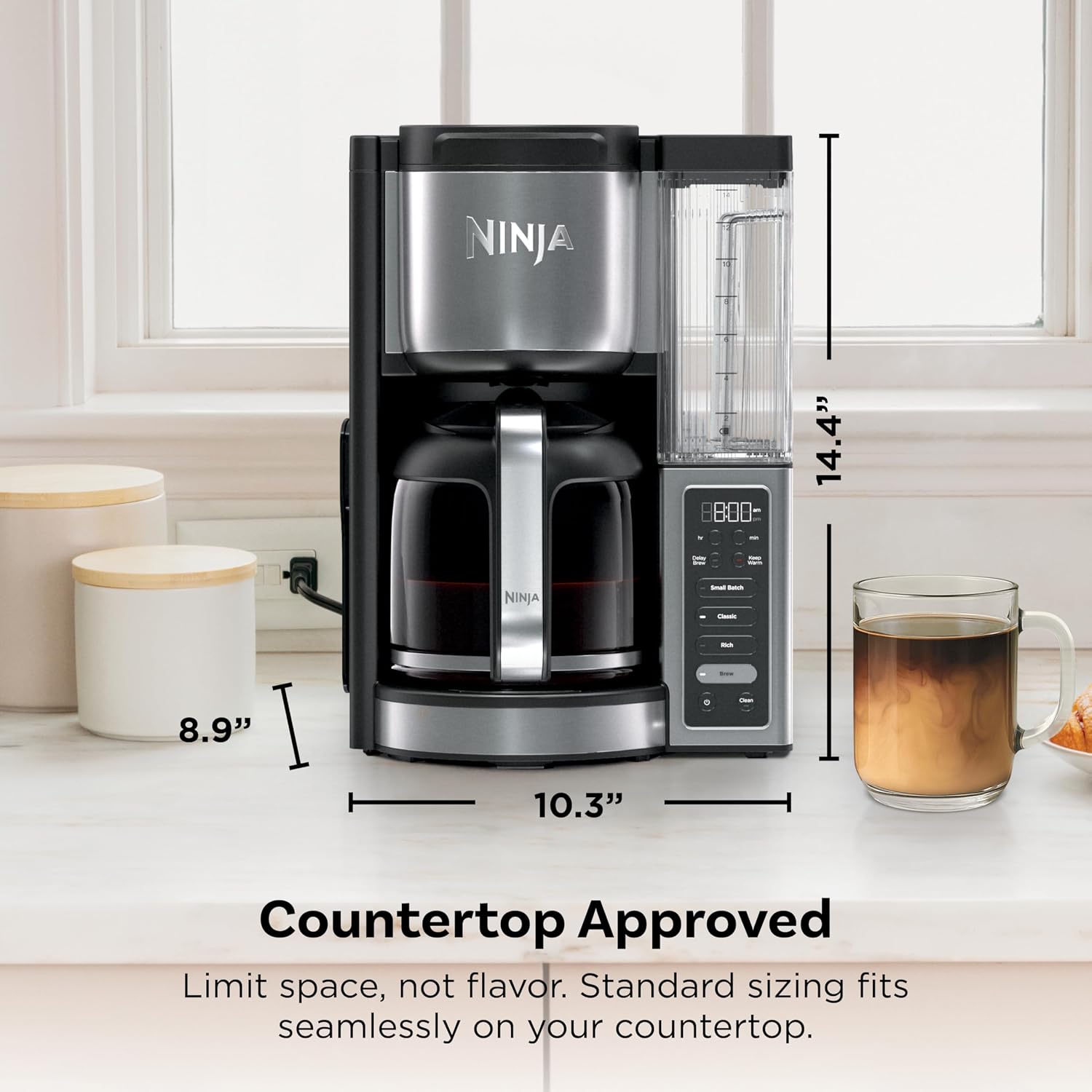 Ninja Fresh Brew Coffee Maker, 14 Cup Glass Carafe, Stainless, CE451AMZ