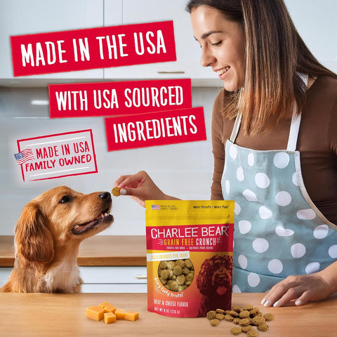 Charlee Bear Grain Free Dog Treats, Beef & Cheese, 8 oz