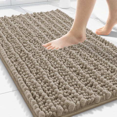 Smiry Bathroom Rugs 30X20, Extra Soft Rubber Backing Chenille Bath Mats