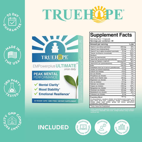 Truehope EMPowerplus Ultimate Daily Brain, Focus & Mood Supplement 30 Count