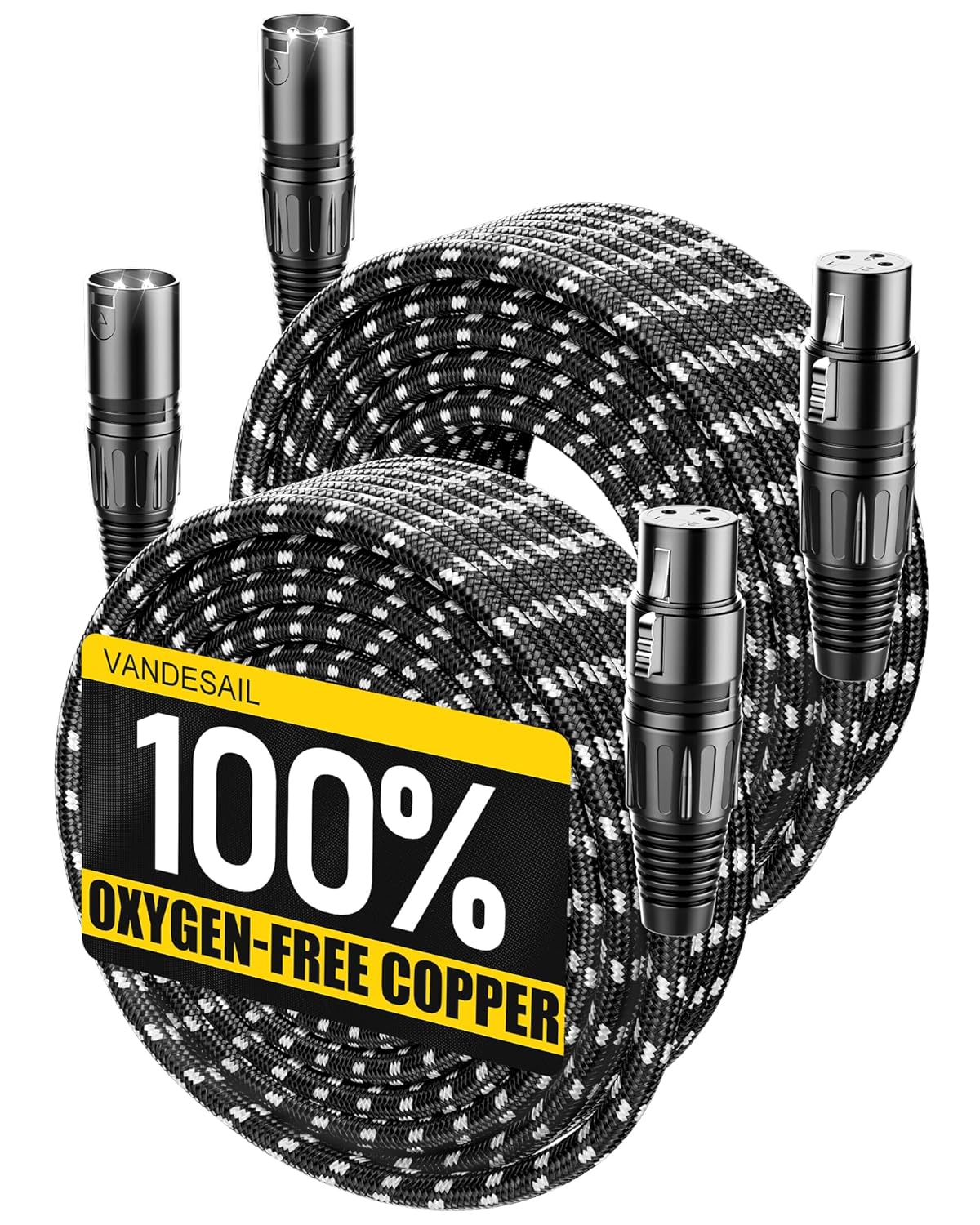 XLR Cables 6ft 4 Pack,XLR Microphone Cable,OFC Balanced Shielded