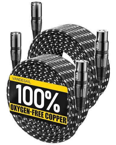 XLR Cables 6ft 4 Pack,XLR Microphone Cable,OFC Balanced Shielded
