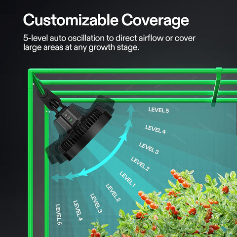 VIVOSUN AeroWave E6 Gen2 Grow Tent Oscillating Clip Fan, 6" Fan, 1-Pack