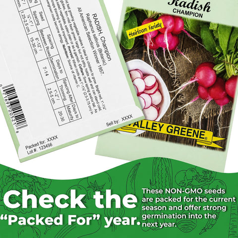 30 Packs of Deluxe Valley Greene Heirloom Vegetable Garden Seeds Non-GMO(Guaranteed 30 Different Varieties as Listed)