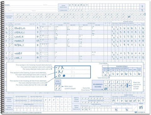 Score It Right Basketball Scorebook – 16-Player Men’s and Women’s Basketball Score Keeping Book – Basketball Game Score Book for Individual and Team Stats – 9.25 x 12-inch Hardcover Book