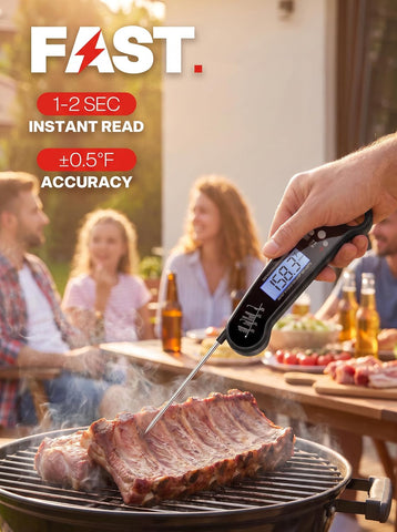 Meat Thermometer, Food Thermometer for Cooking, Matte Black