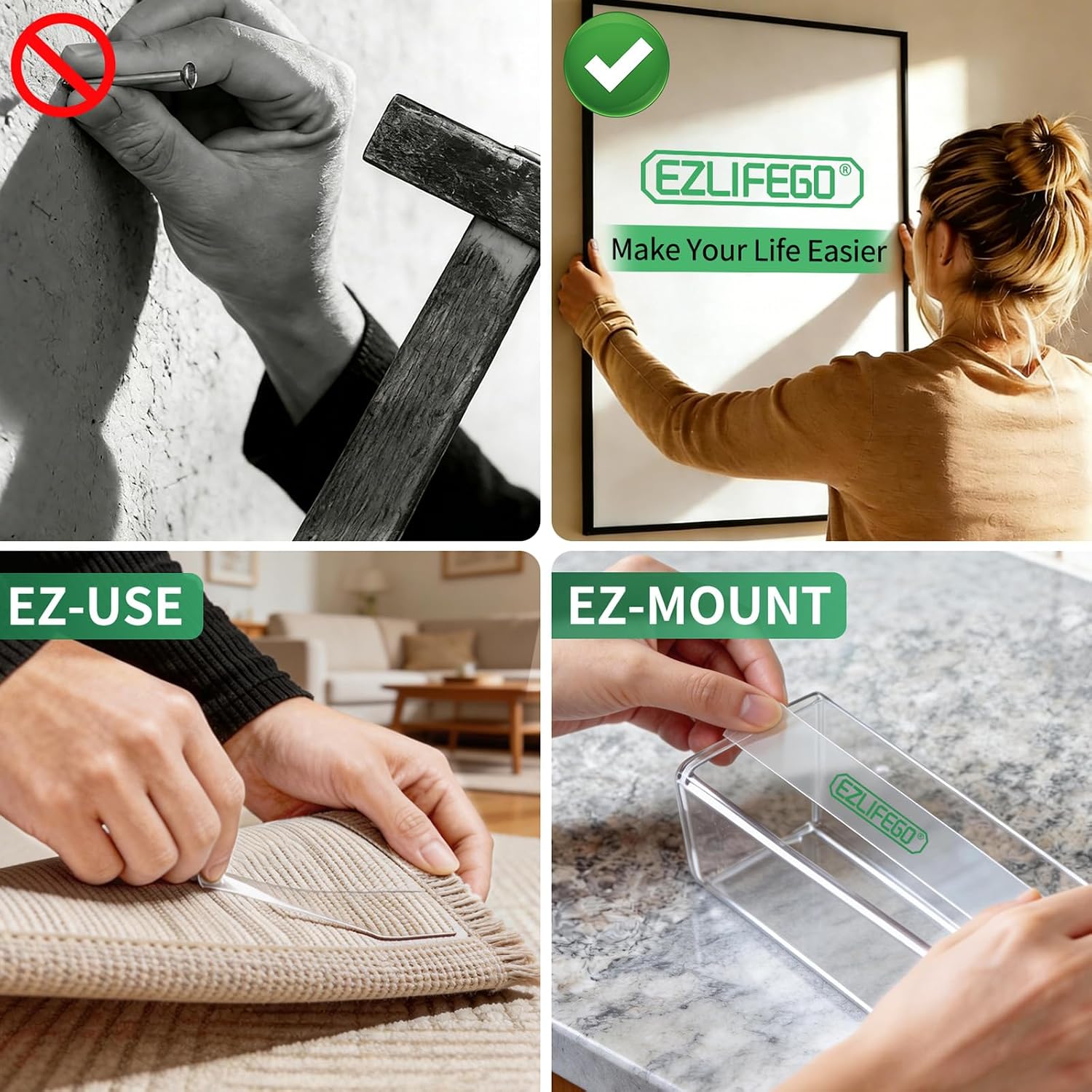 EZlifego Heavy Duty Invisible Bond Nano Double Sided Mounting Tape, 9.85FT