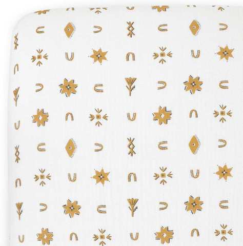 Little Unicorn Premium Crib Sheet | Breathable & Super-Soft Muslin Fabric (Dots)
