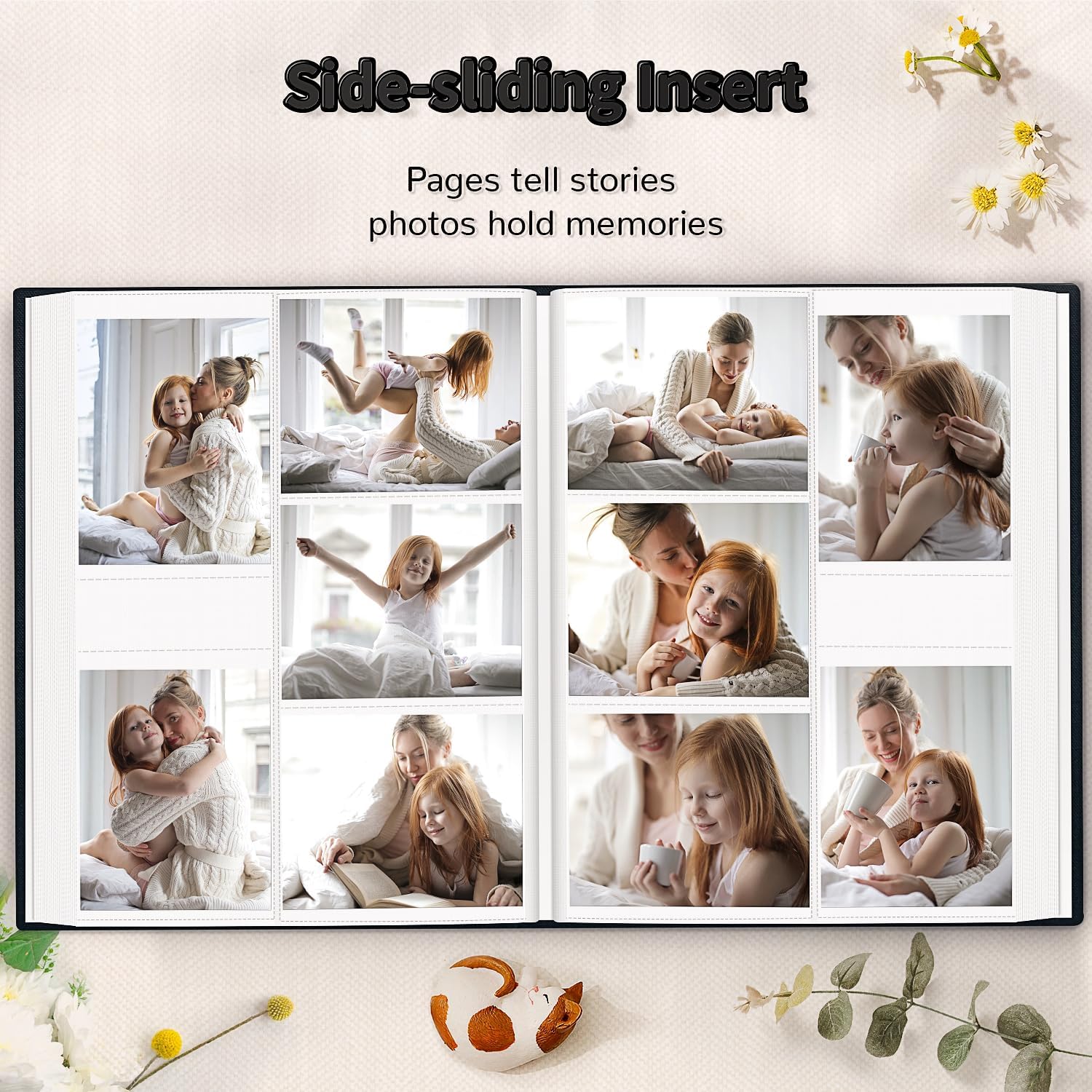 Artfeel Photo Album 4x6 with 1000 Pockets,Slip-in Picture Albums,Linen Cover Memory Book with Front Window,White Page Vertical Photo Book for Wedding,Family,Anniversare,Baby,Vacation