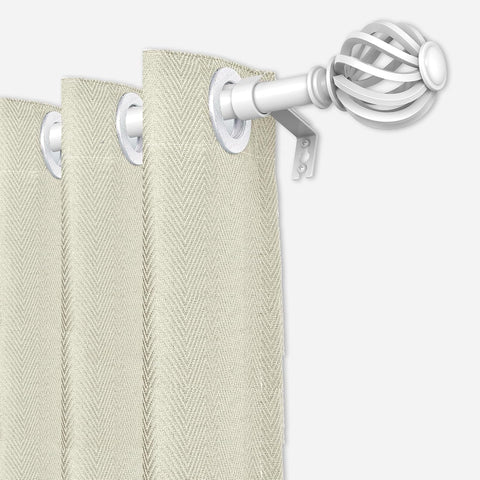 Luvenia White Decorative Curtain Rod,Adjustable Curtain Rods For Windows 30 to 88 Inch(2.5-7.3Ft),Long Outdoor Curtain Rod For Patio, Bedroom, Living Room,Kitchen,Farmhouse