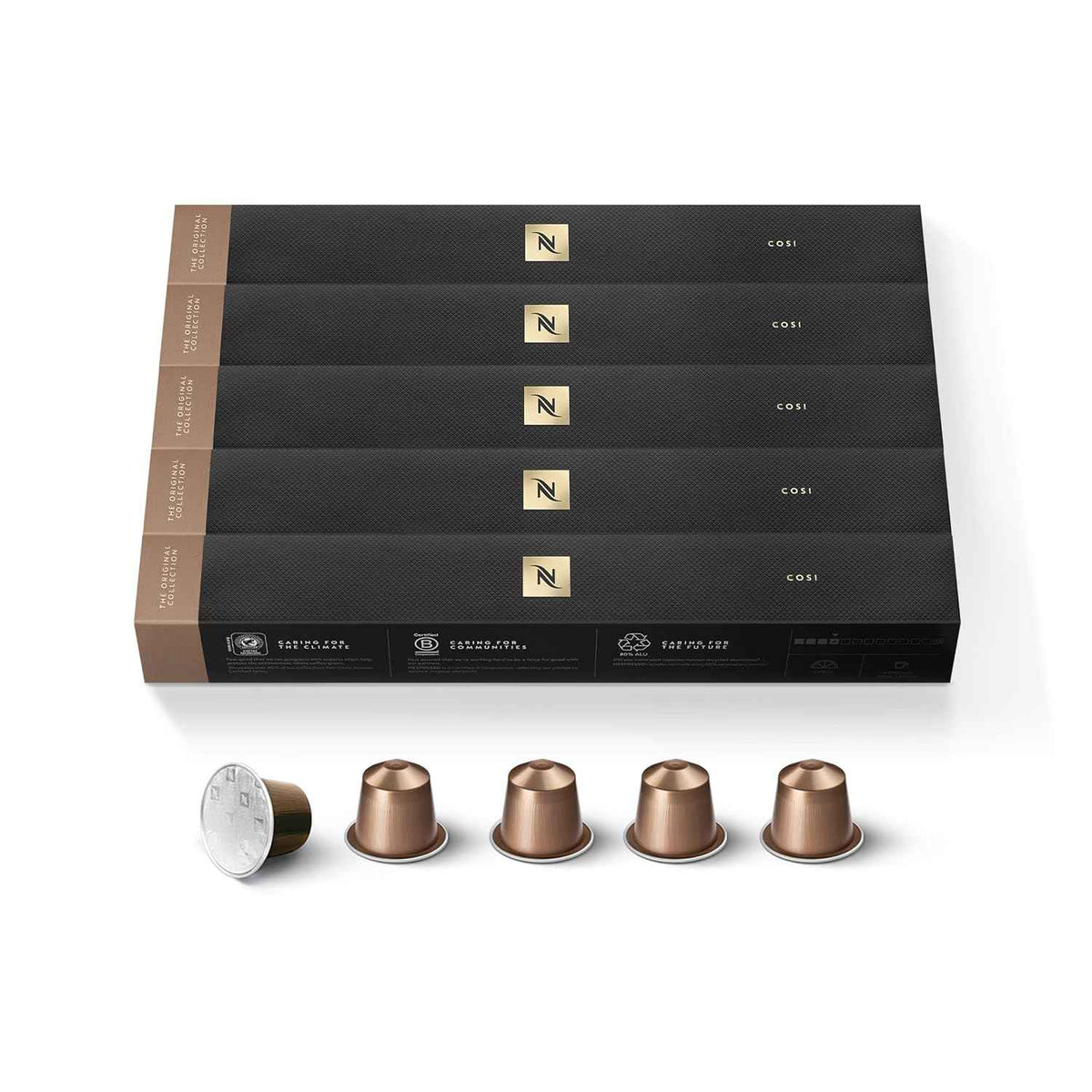 Nespresso Capsules Original Line, Cosi, Mild Roast Espresso Coffee, 50 Count Coffee Pods