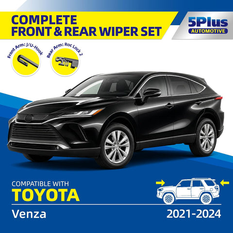5 PLUS Custom-Fit Wipers fits Toyota Venza 2021-2024 Windshield Wipers