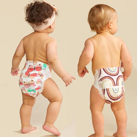 The Honest Company Clean Conscious Diapers | Plant-Based, Sustainable | Wingin' It + Catching Rainbows | Super Club Box, Size 5 (27+ lbs), 84 Count