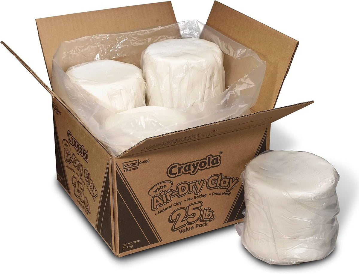Crayola Air Dry Clay for Kids - White, 25lbs, Teacher Wishlist Supplies, Classroom Must Haves, Bulk Modeling Clay for Kids, No Bake, Sculpting & Molding Material