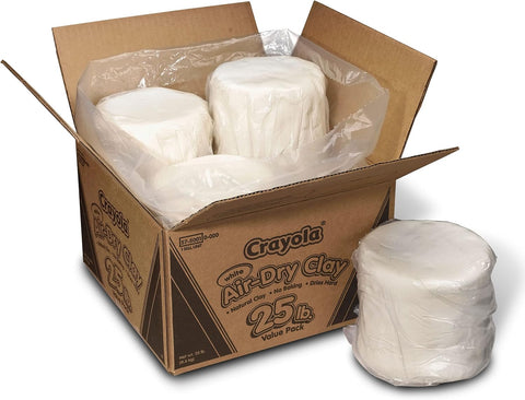 Crayola Air Dry Clay for Kids - White, 25lbs, Teacher Wishlist Supplies, Classroom Must Haves, Bulk Modeling Clay for Kids, No Bake, Sculpting & Molding Material