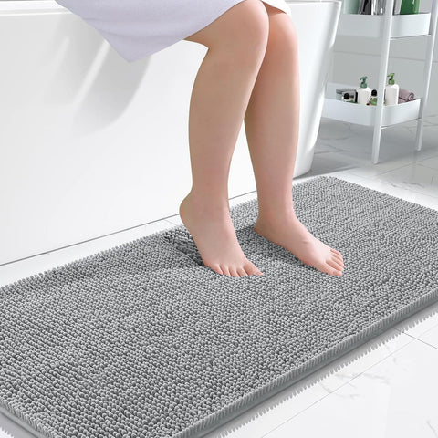 OLANLY Bathroom Runner Rugs 47x24, Extra Soft Absorbent Chenille Bath Rugs