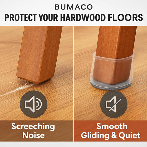 BUMACO 40Pcs Chair Leg Floor Protectors for Hardwood Floors Anti-Scratch