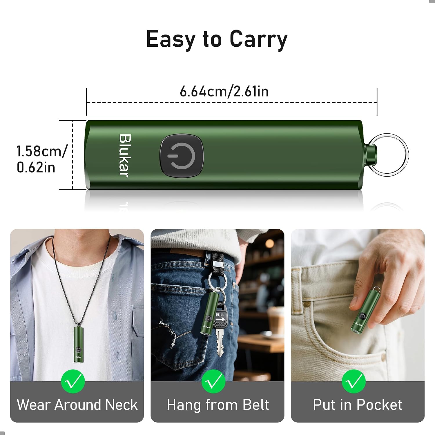 Blukar EDC Rechargeable Keychain Flashlight, 360L Mini Portable Flash Light