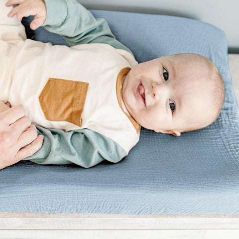 Konssy 100% Cotton Muslin Changing Pad Cover 2 Pack, 32"x16" Standard Fit