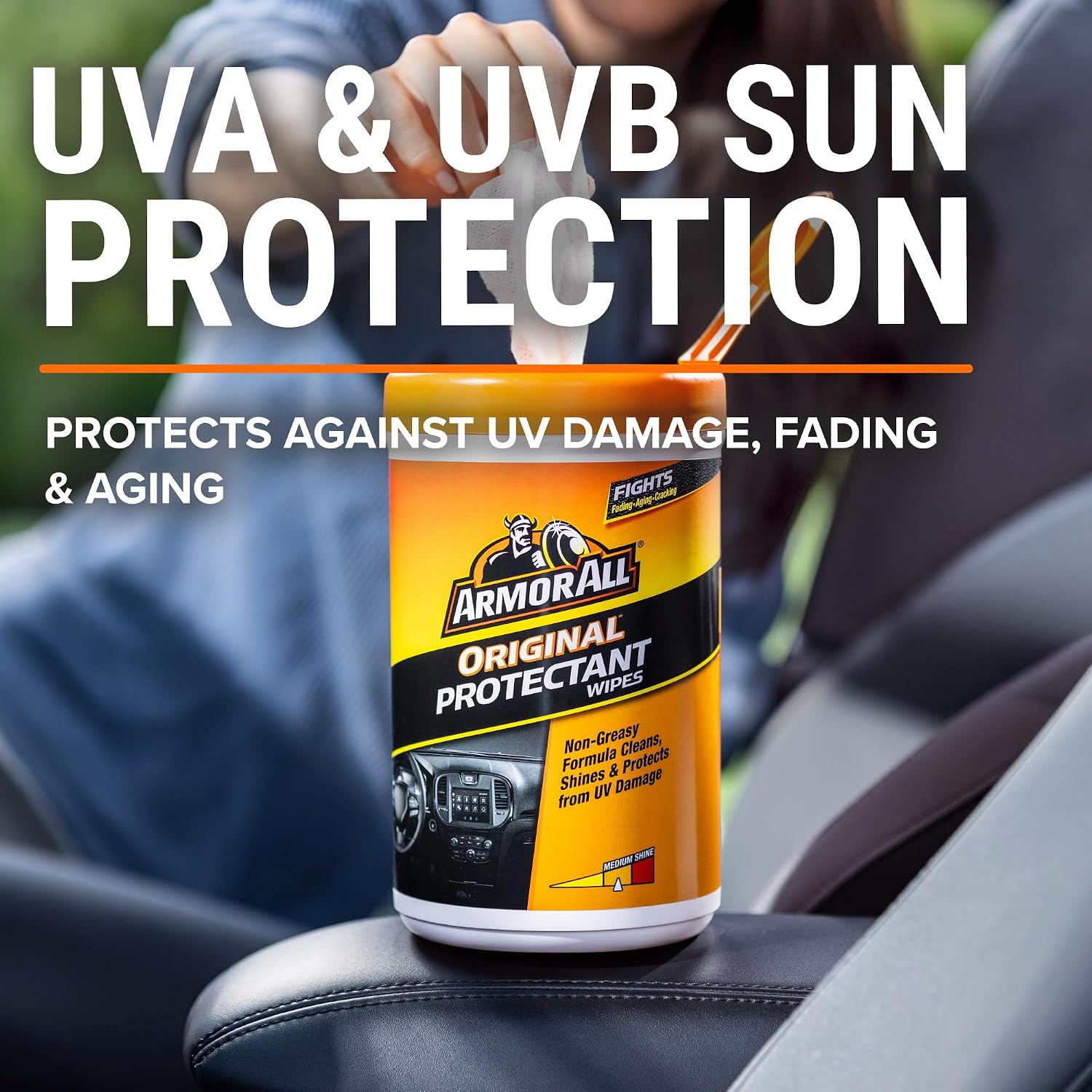 Armor All Car Interior Original Protectant Wipes, 90 Count, UV Protectant