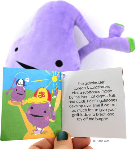 I Heart Guts Gallbladder Plush -8.5" Cute Educational Organ Toy for Gallbladder Removal Surgery Gallstones - Funny Get Well Recovery Gift for Nurse, Patients & Medical Student STEM Anatomy Plushie
