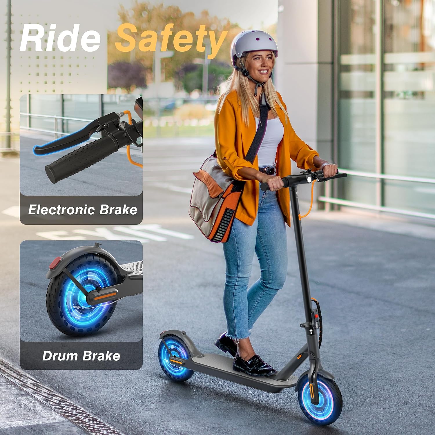 WERHY Electric Scooter, 500W/350W Powerful Motor & 19MPH Top Speed, 16/25/27 Miles Range, Folding E Scooter with Dual Braking for Teens and Adults