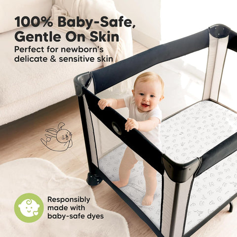 Pack and Play Sheets Fitted 2pk Mini Crib Sheet Pack N Play, ABC Land