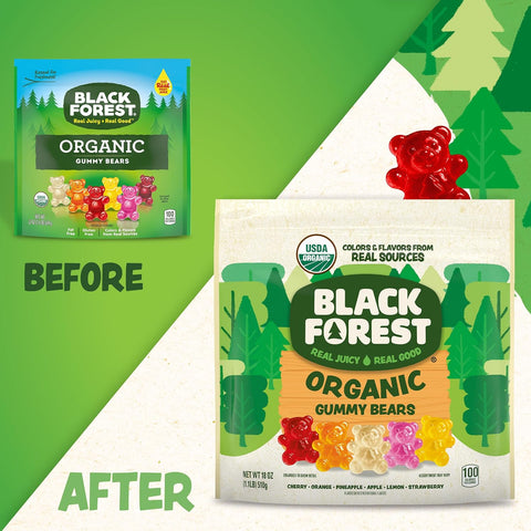 Black Forest Organic Gummy Bears Candy, USDA Certified, 18 oz Bag, 1 Count