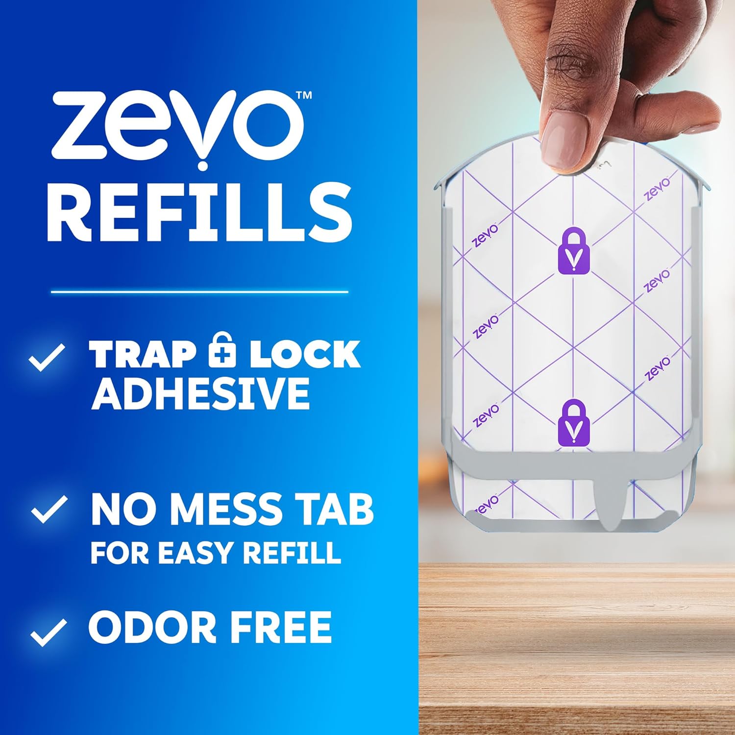 Zevo Flying Insect Trap Refill Cartridges for Fruit Flies & Gnats, 4 Count