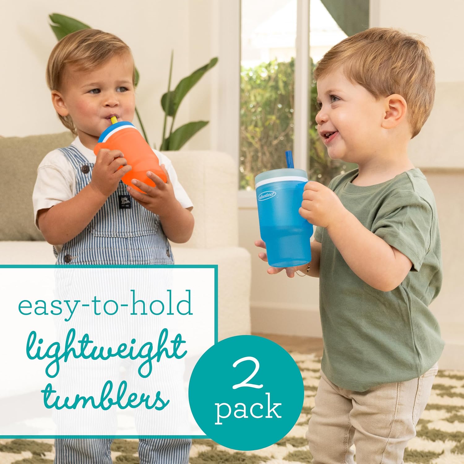 Infantino My 1st Tumbler Straw Cup, 10oz, High Tide & Citrus Splash