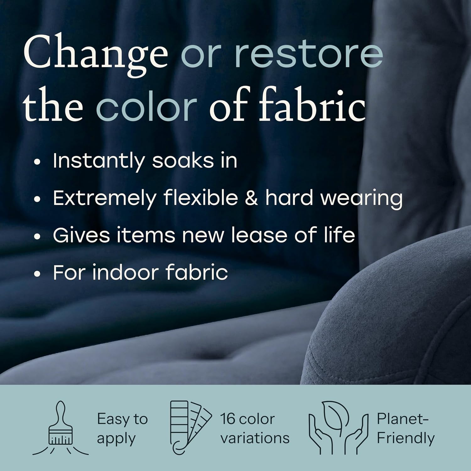 Fabricoat Fabric Paint & Upholstery Dye, Dark Grey, Flexible Finish